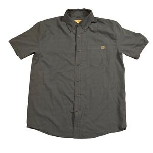 Huk Fishing Mens Short Sleeve Button Down Shirt Gray Performance H1500187-409 M